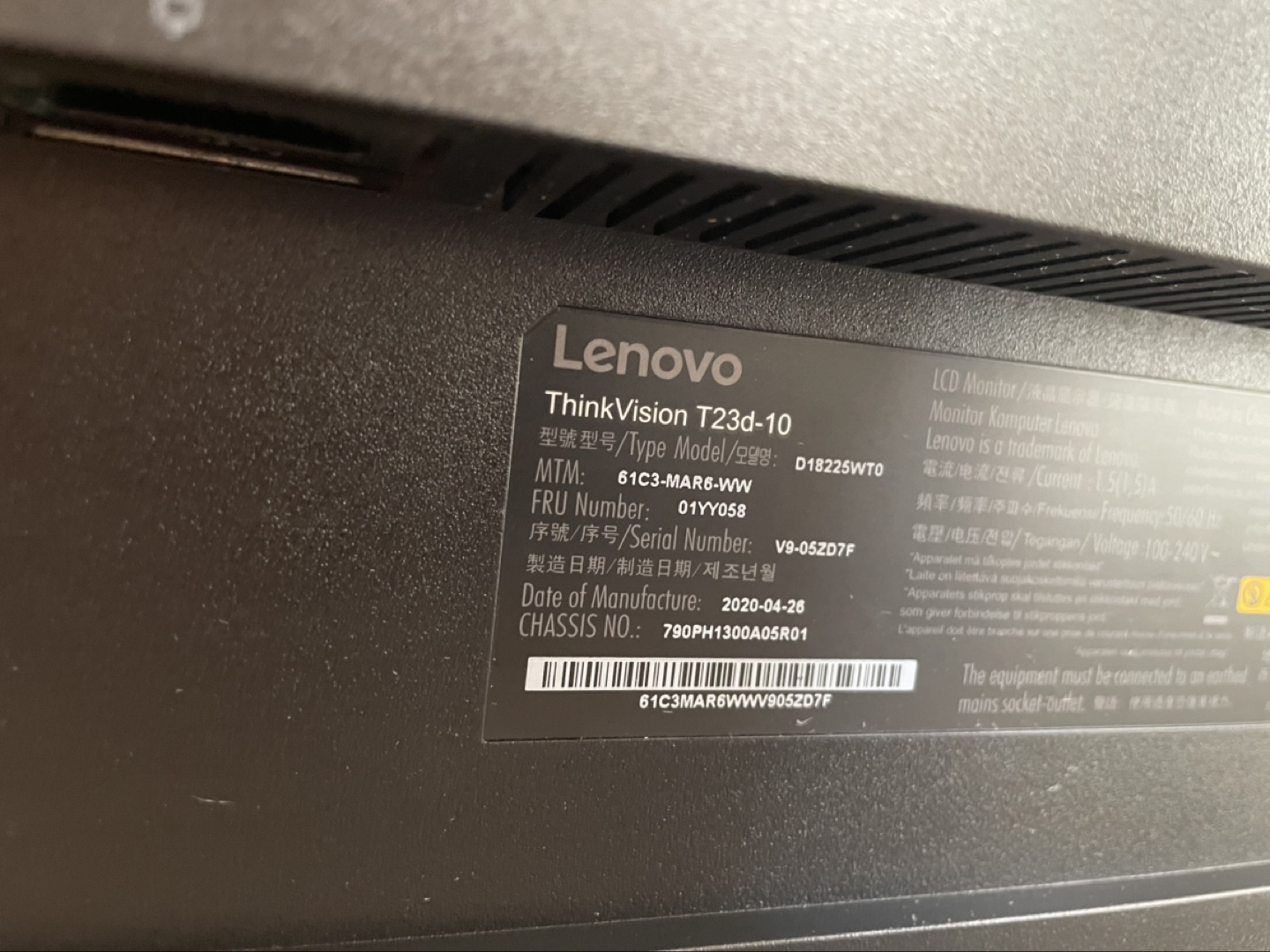 Lenovo ThinkVision T23d-10 23-inch Monitor - photo 4