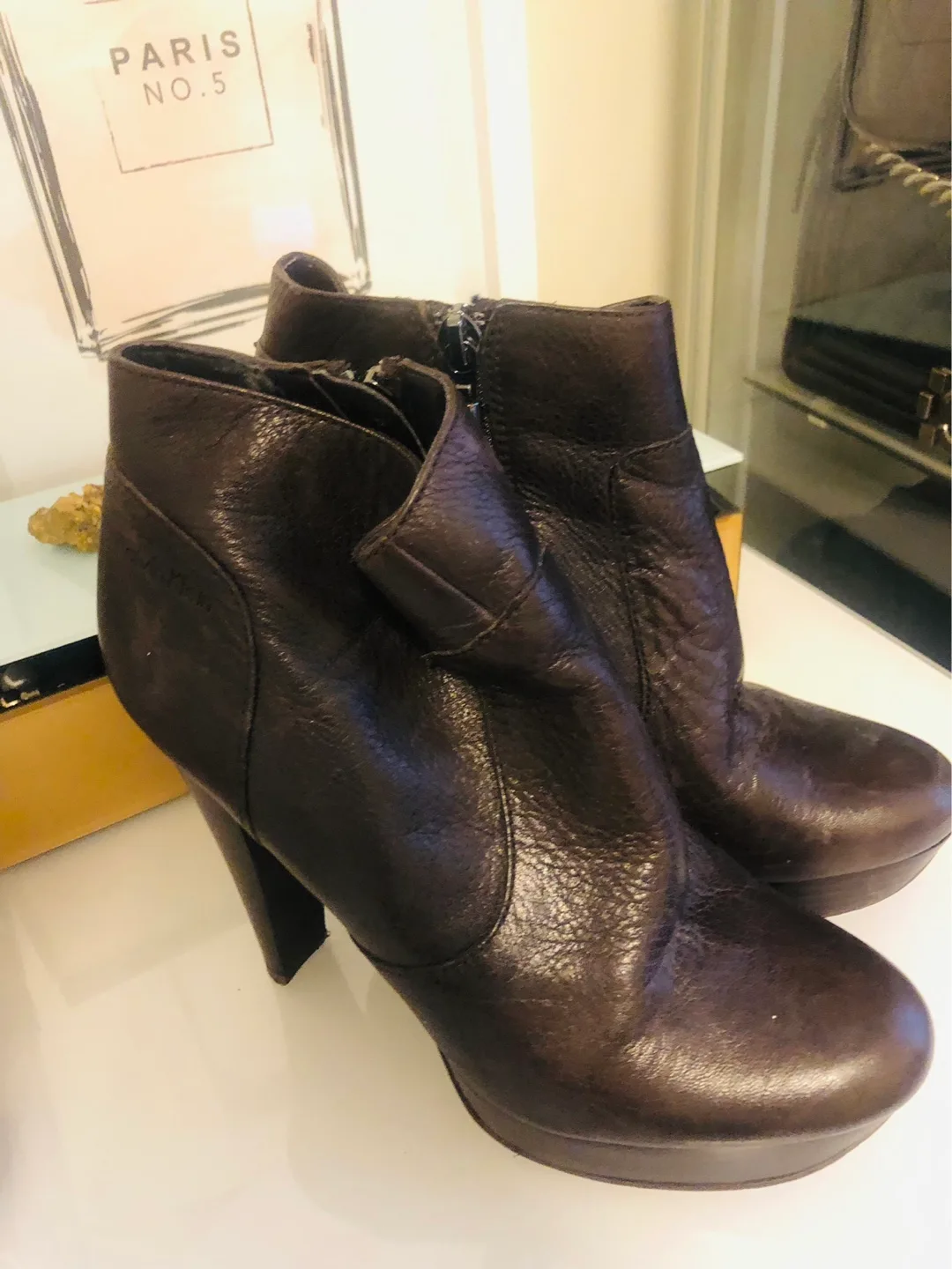 Calvin Klein leather boots thumbnail