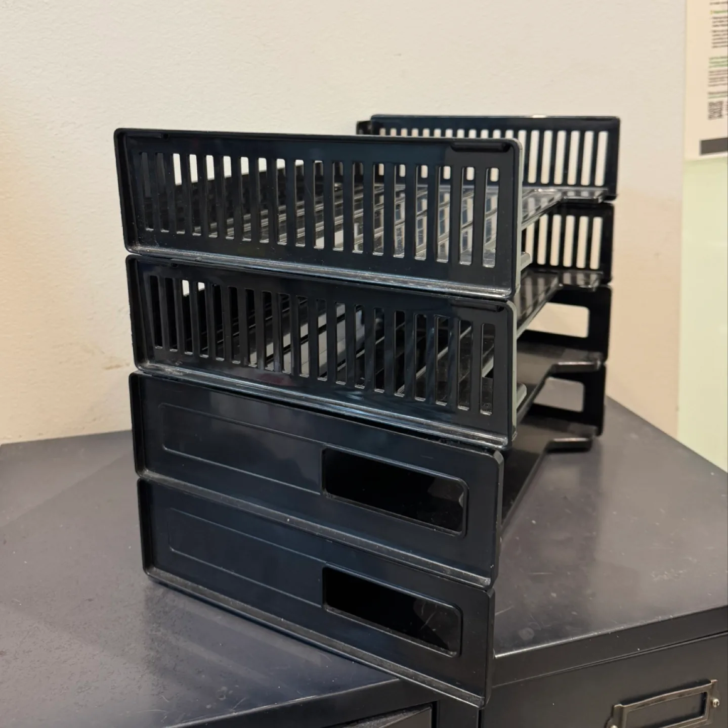 Black Plastic Stackable Desk Organiser image indicator(3)