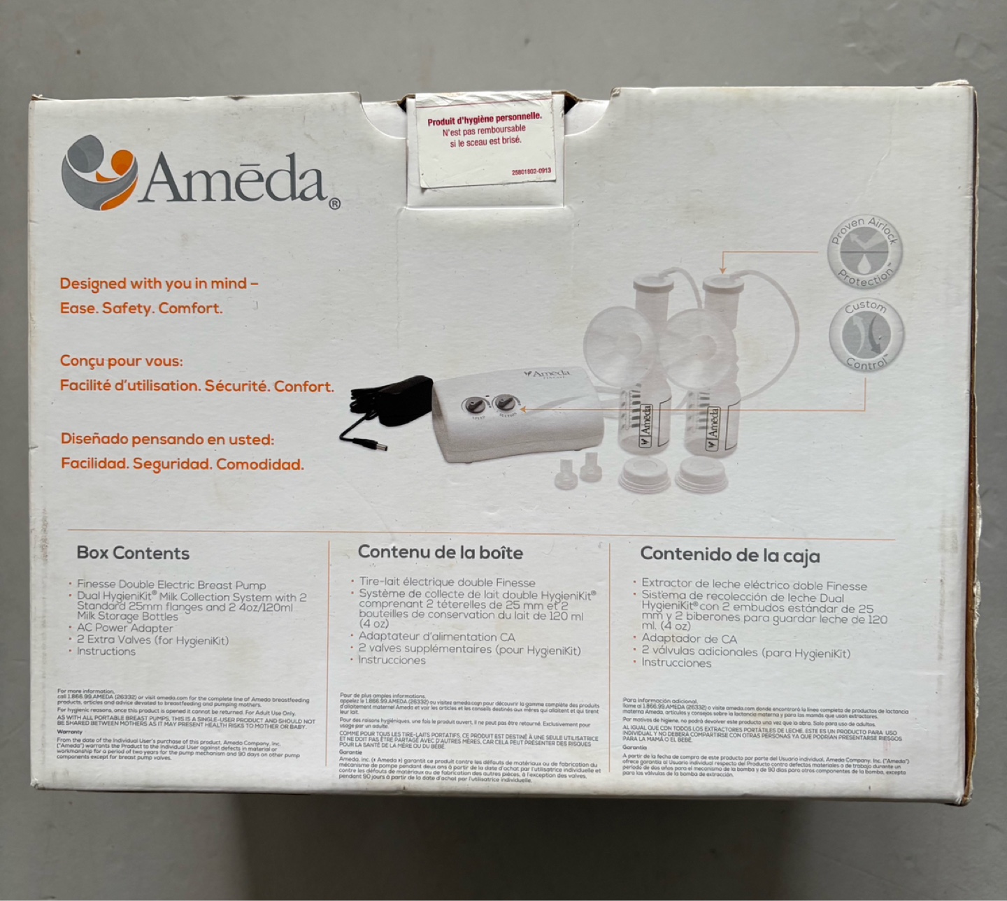 Ameda Finesse Double Electric Breast Pump - New in Box - photo 2