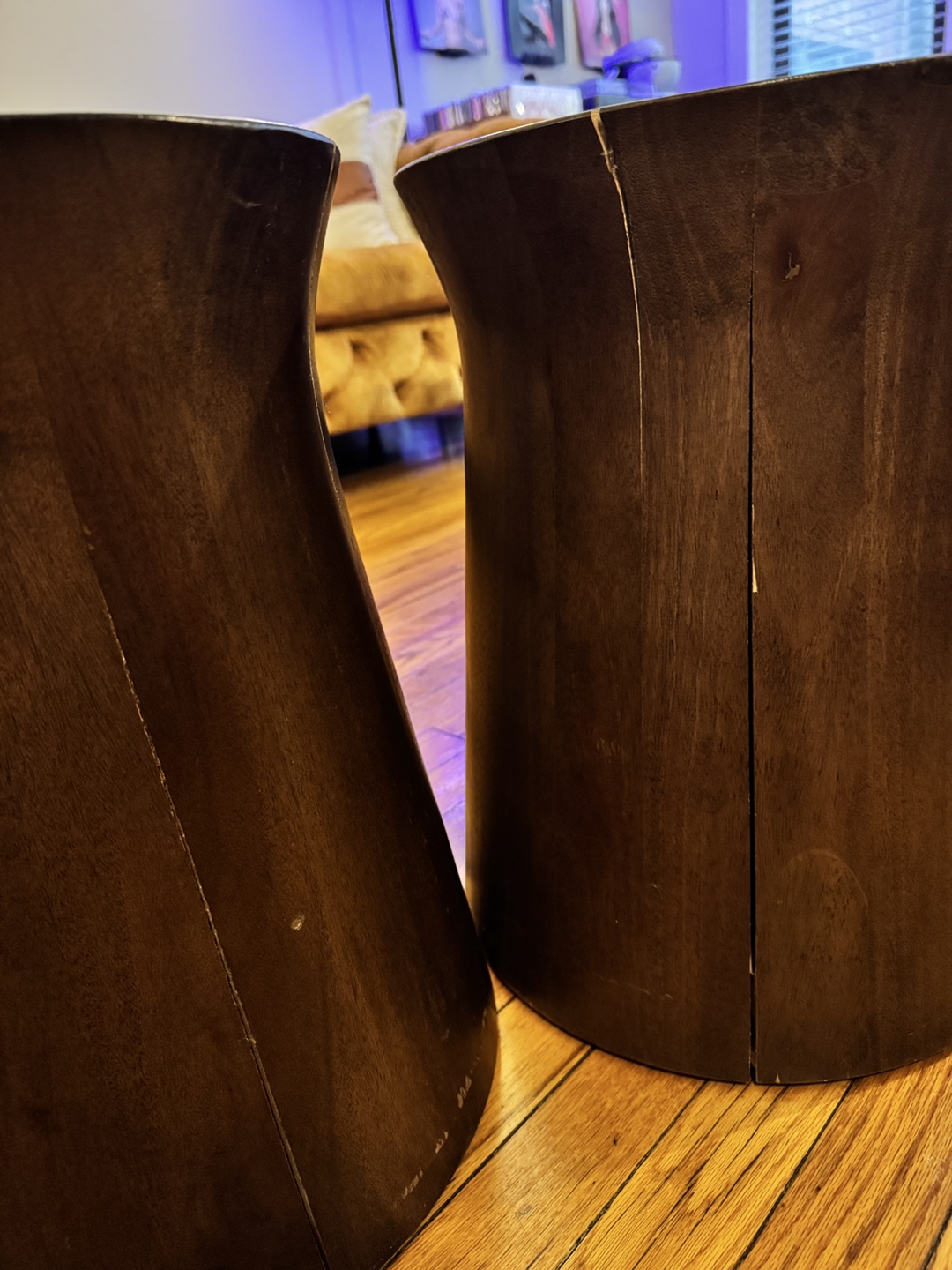 Pair of Dark Brown Wooden End Tables - photo 4