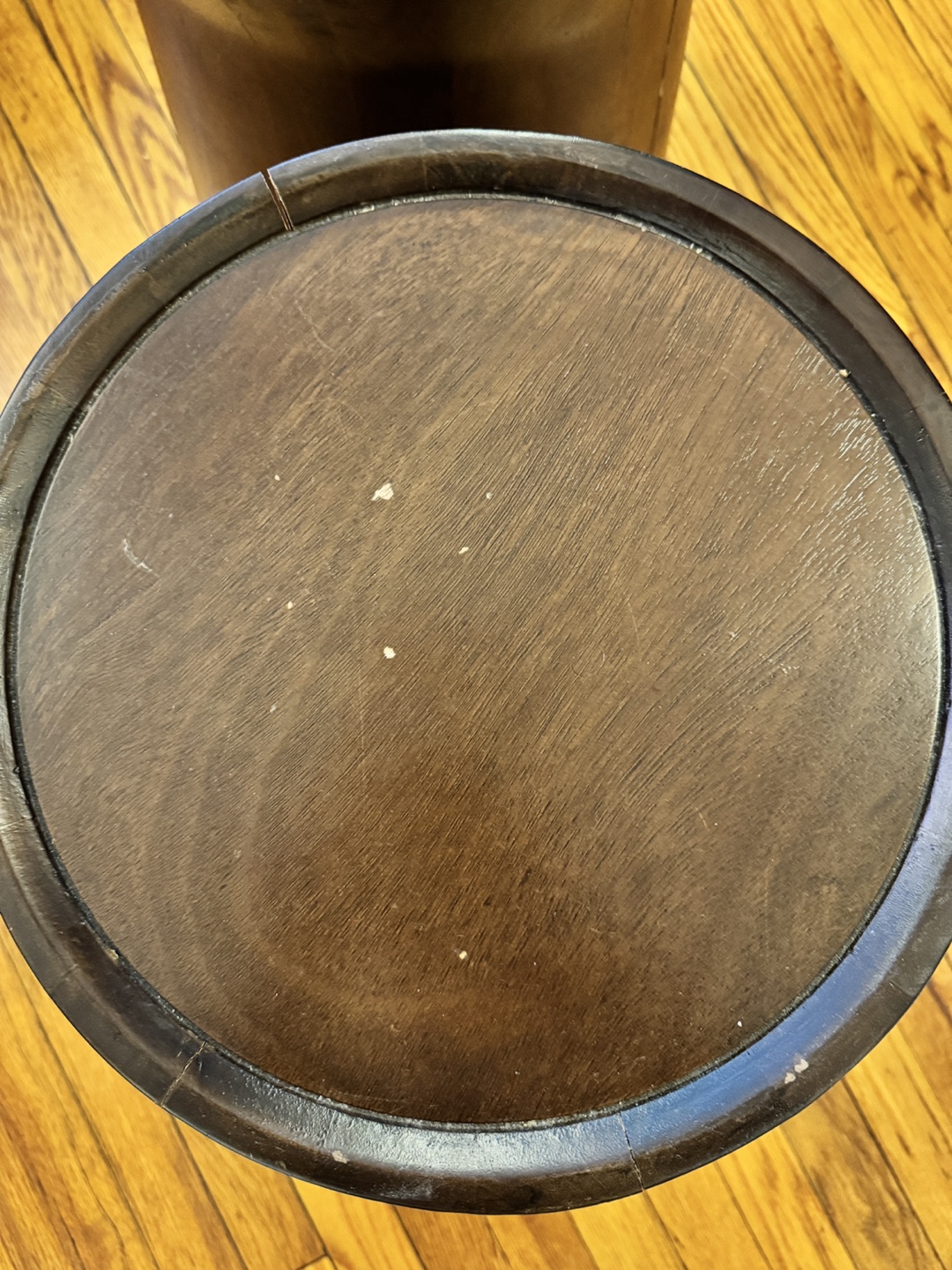 Pair of Dark Brown Wooden End Tables - photo 2