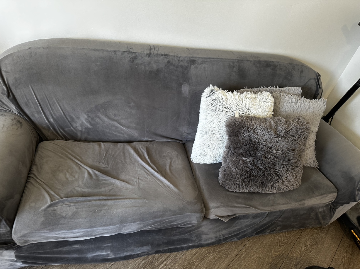 Grey Velvet Sofa