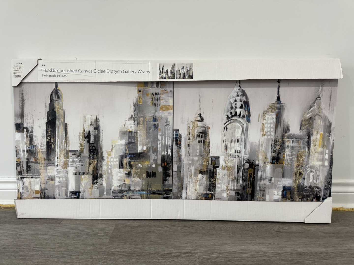 HomeSense Hand-Embellished Giclée Diptych Gallery Wraps
