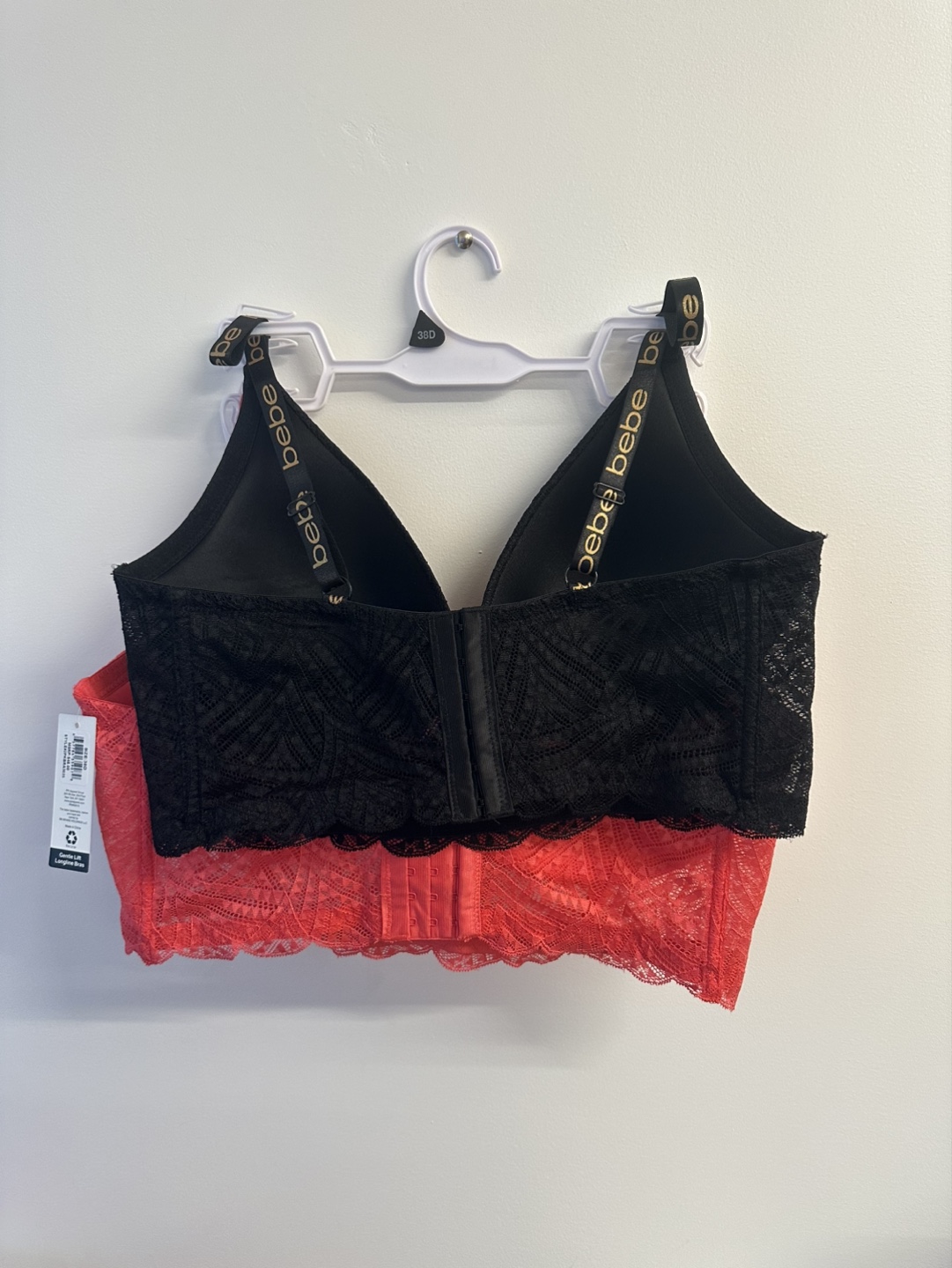 Bebe Intimates 2-Pack Bralettes - Black & Coral - photo 2