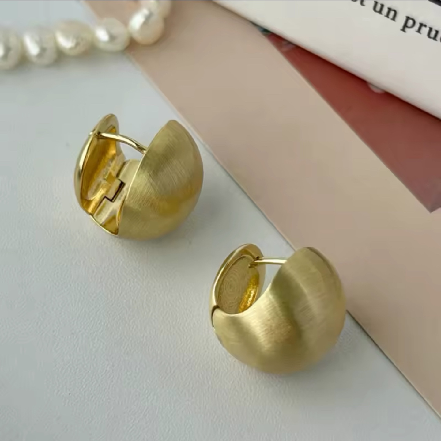 925 Sterling Silver Brushed Hoop Earrings - photo 3
