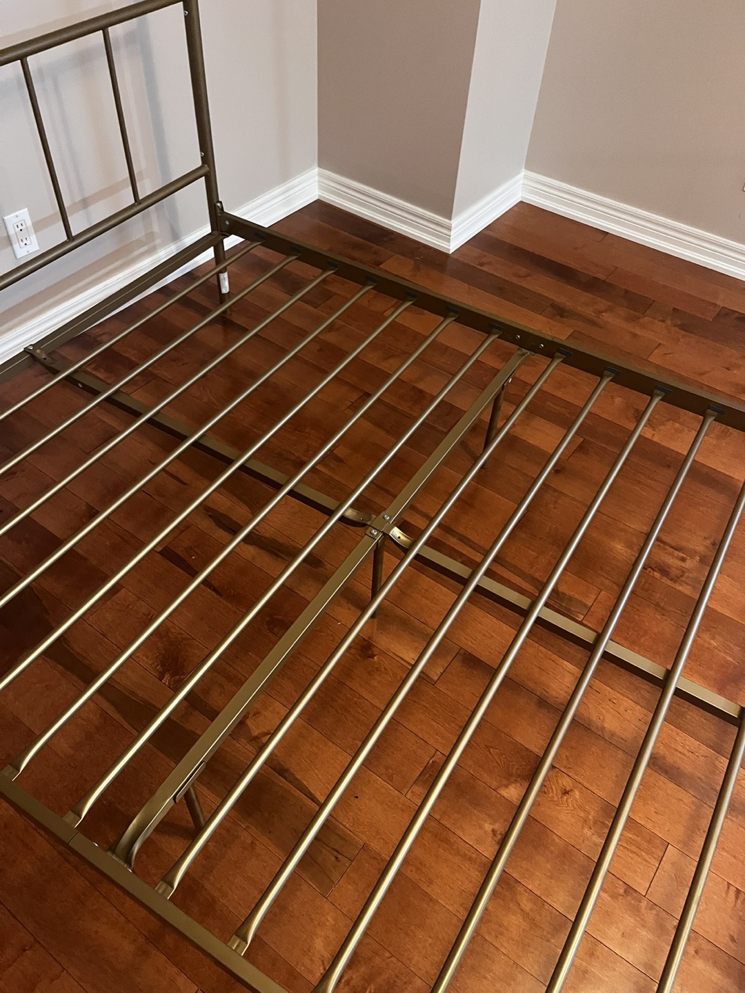 Gold Metal Canopy Full Bed Frame
