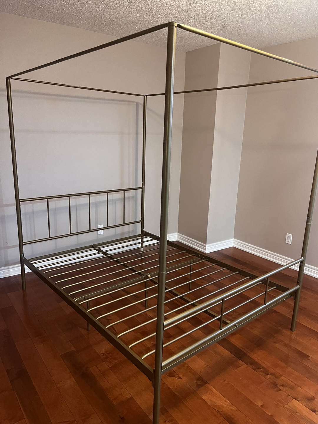 Gold Metal Canopy Full Bed Frame - photo 2