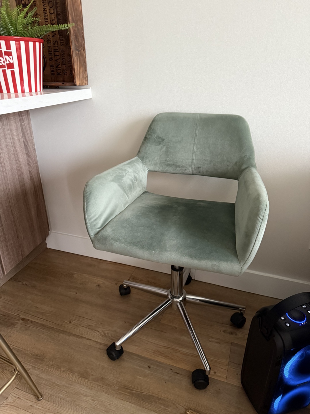 Sage Green Velvet Office Chair