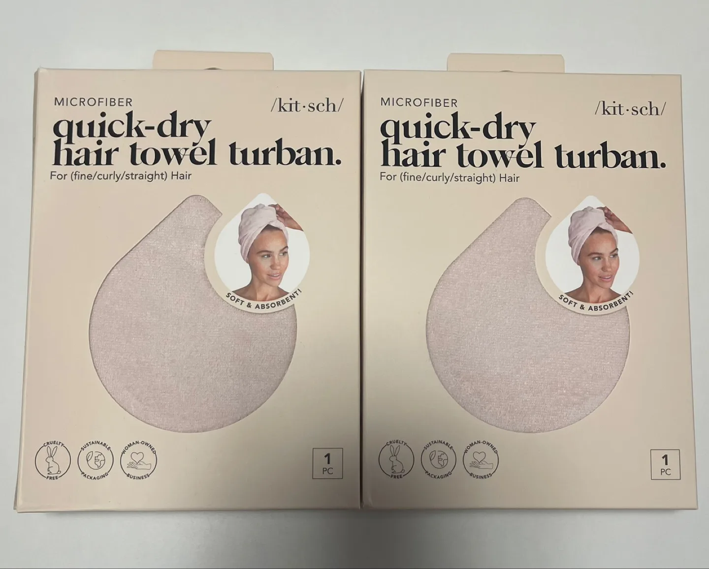 Kitsch Microfiber Quick-Dry Hair Towel Turban - Blush image indicator(4)