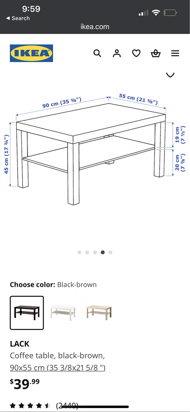 IKEA Lack Coffee Table - Black-Brown