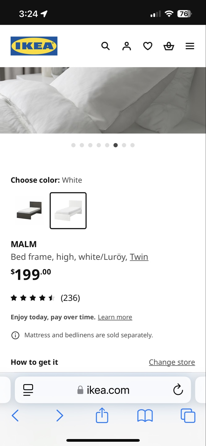 IKEA MALM Twin Bed Frame - White - photo 2