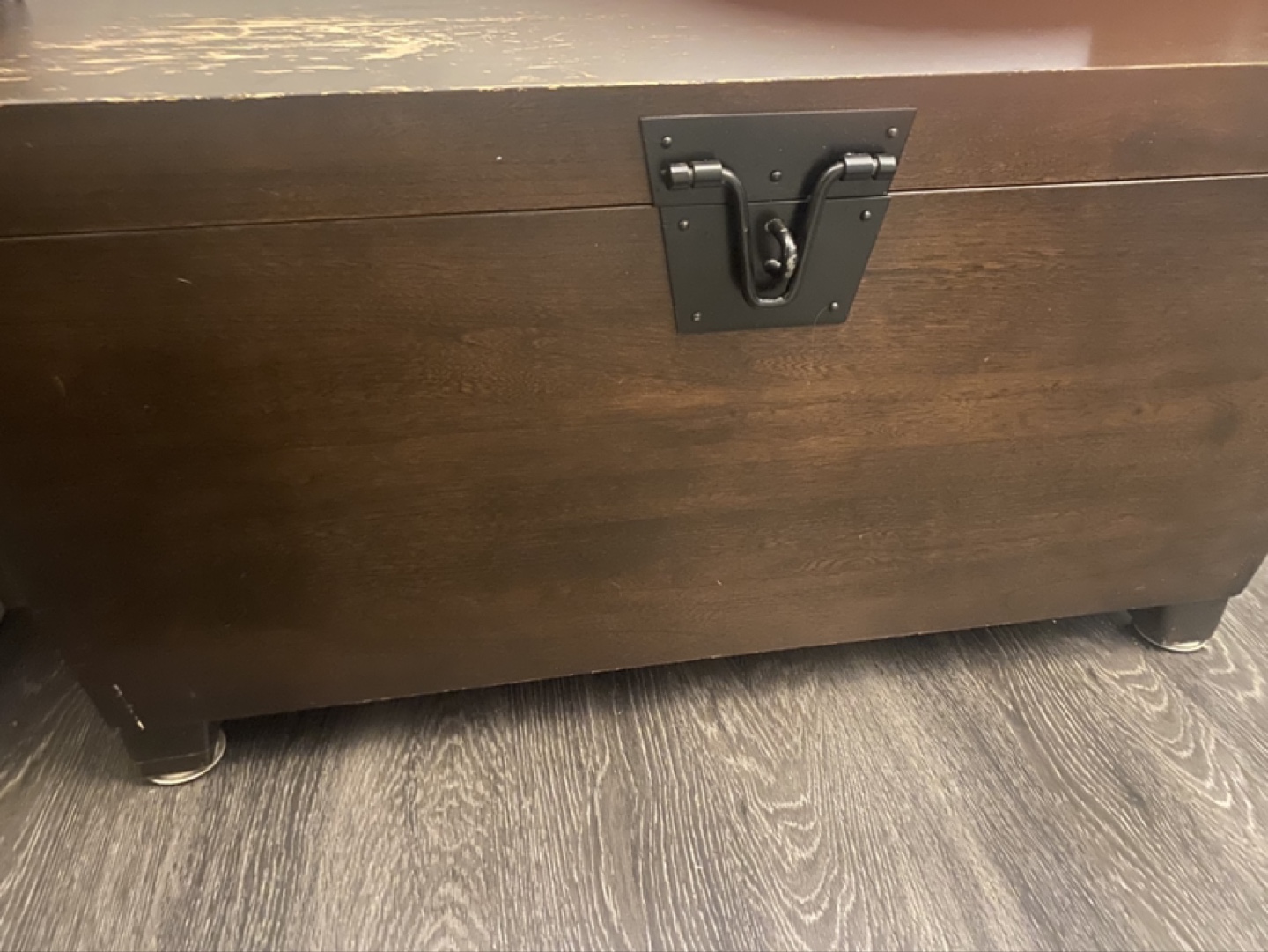 Wooden Storage Trunk with Metal Clasps