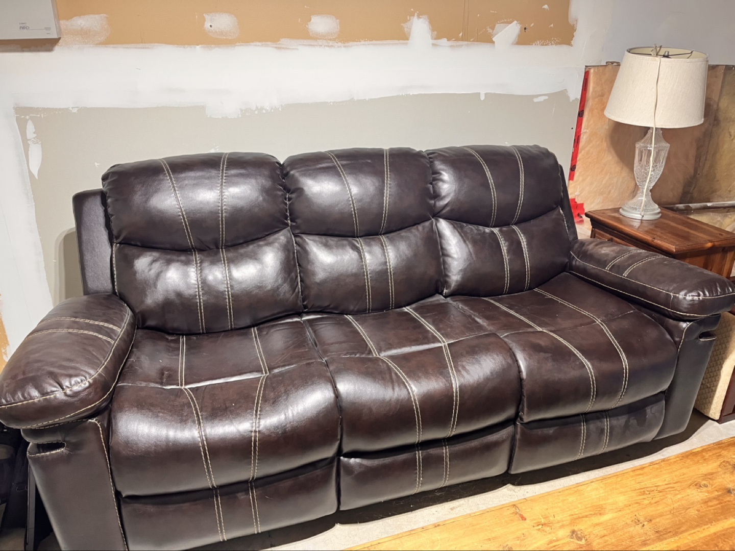 Brown Reclining Leather Sofa