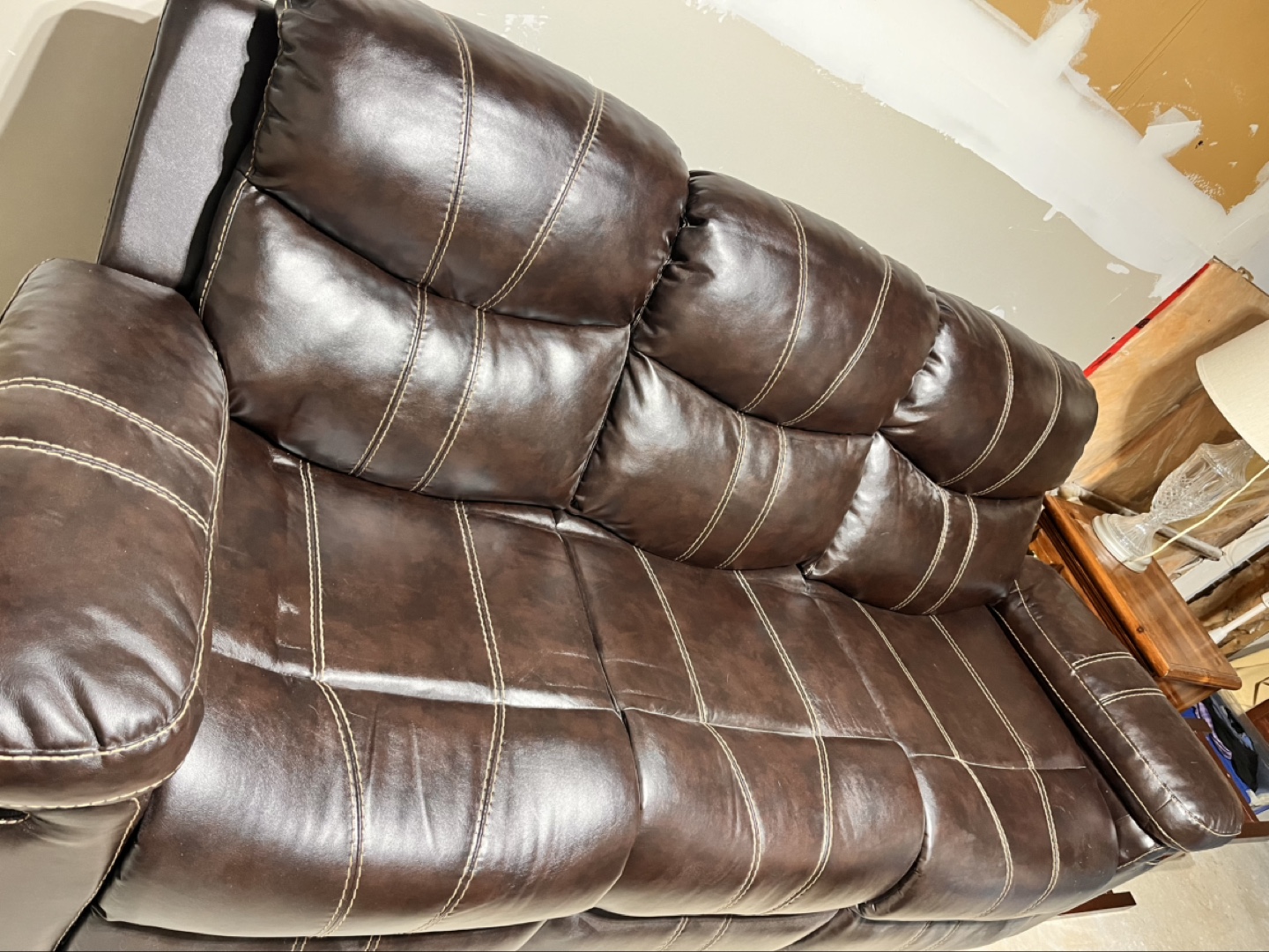Brown Reclining Leather Sofa - photo 2