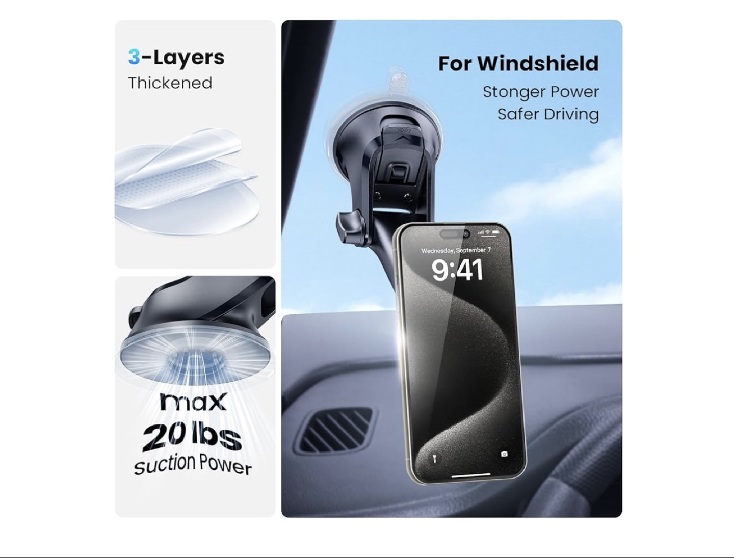 APPS2Car Phone & Tablet Mount - Magnetic Car Windshield Mount - photo 4