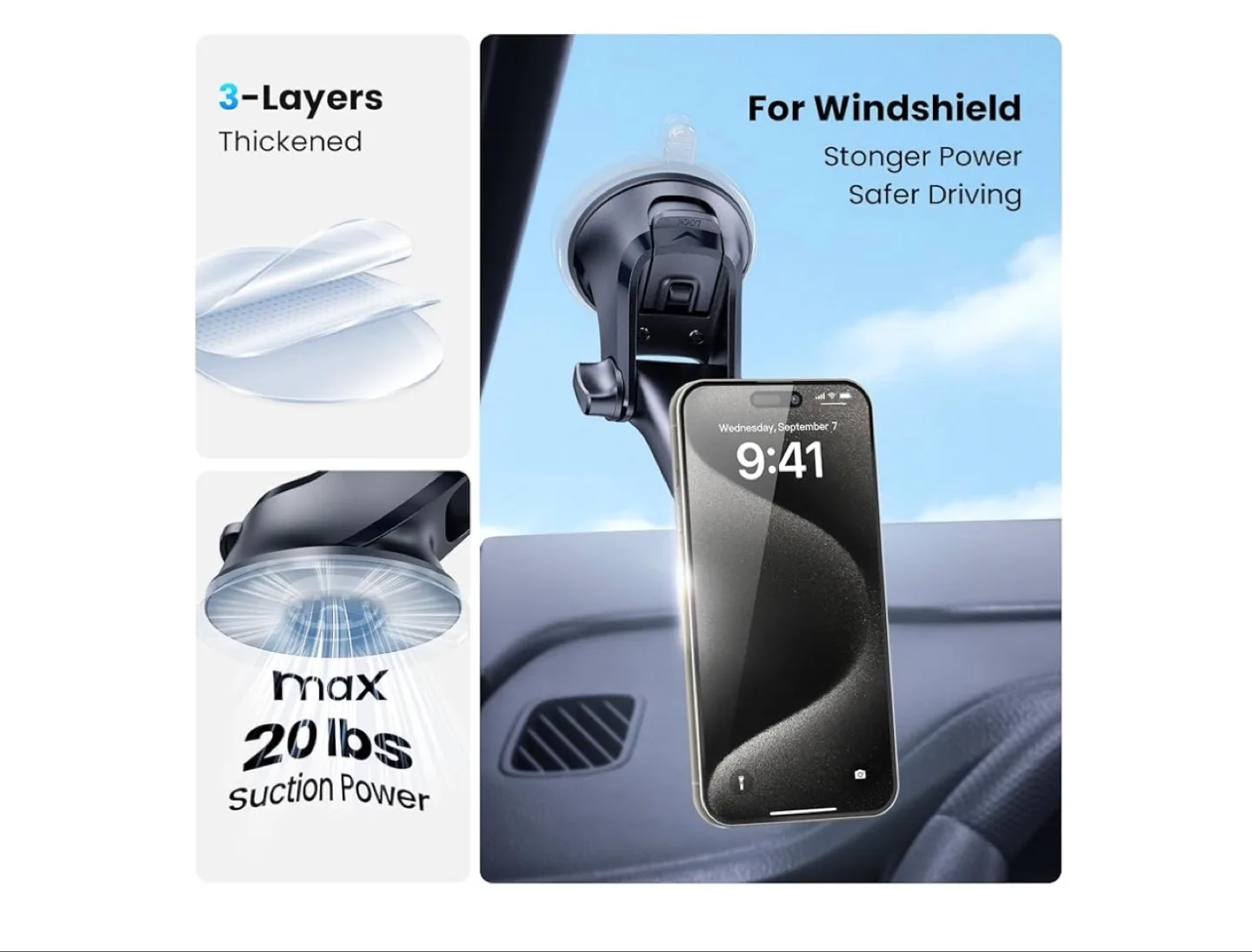 APPS2Car Phone & Tablet Mount - Magnetic Car Windshield Mount image indicator(4)
