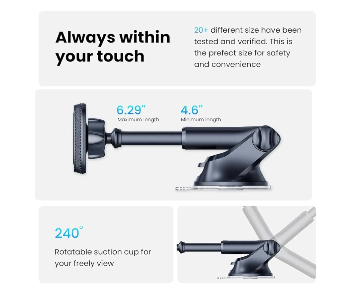 APPS2Car Phone & Tablet Mount - Magnetic Car Windshield Mount image indicator(5)