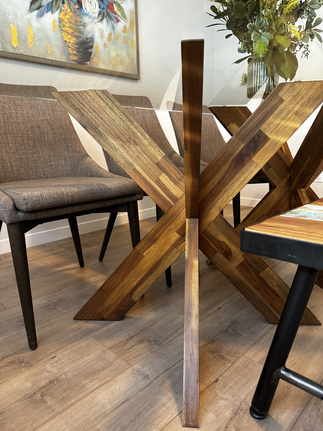 Pier 1 Imports "Simon Java" Dining Table with Tempered Glass Top - photo 5