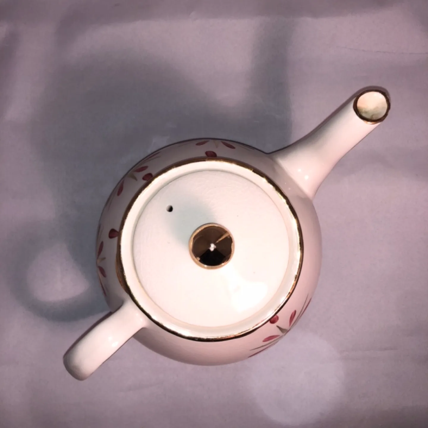 Vintage Gibson's England Teapot, Pink and Gold Floral Design image indicator(3)