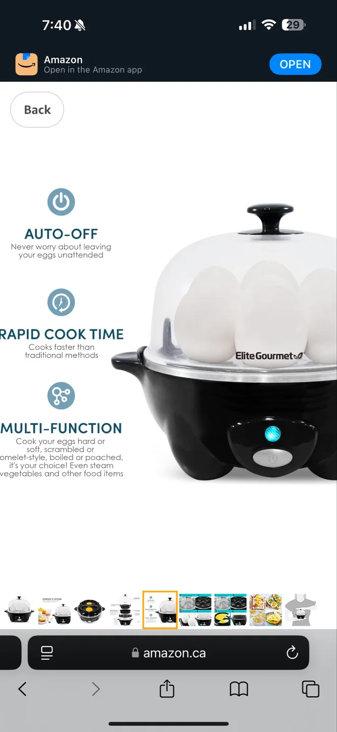 Elite Gourmet Egg Cooker - 7 Egg Capacity image indicator(5)