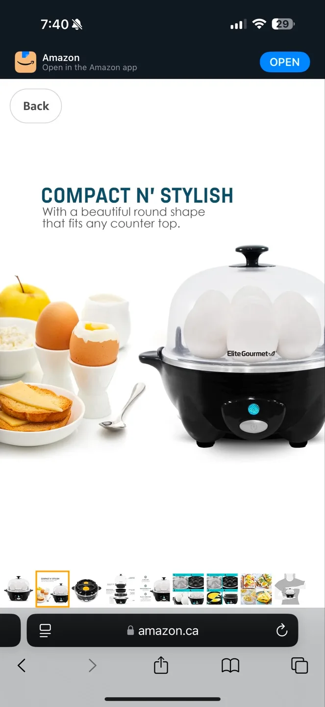 Elite Gourmet Egg Cooker - 7 Egg Capacity image indicator(2)