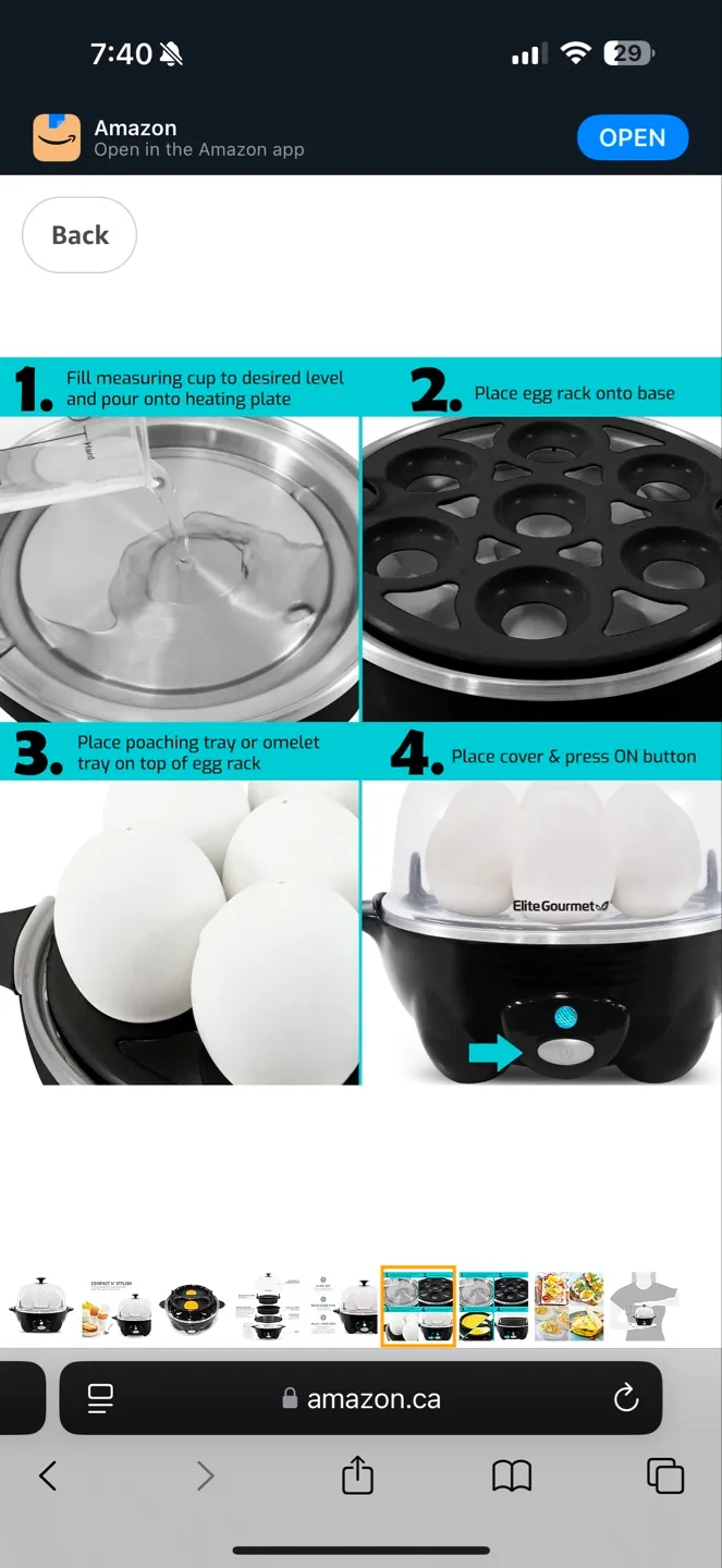 Elite Gourmet Egg Cooker - 7 Egg Capacity image indicator(6)