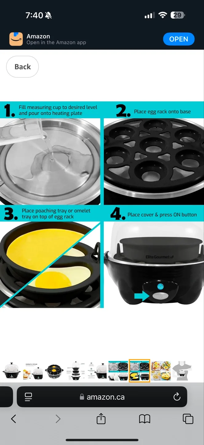 Elite Gourmet Egg Cooker - 7 Egg Capacity image indicator(7)