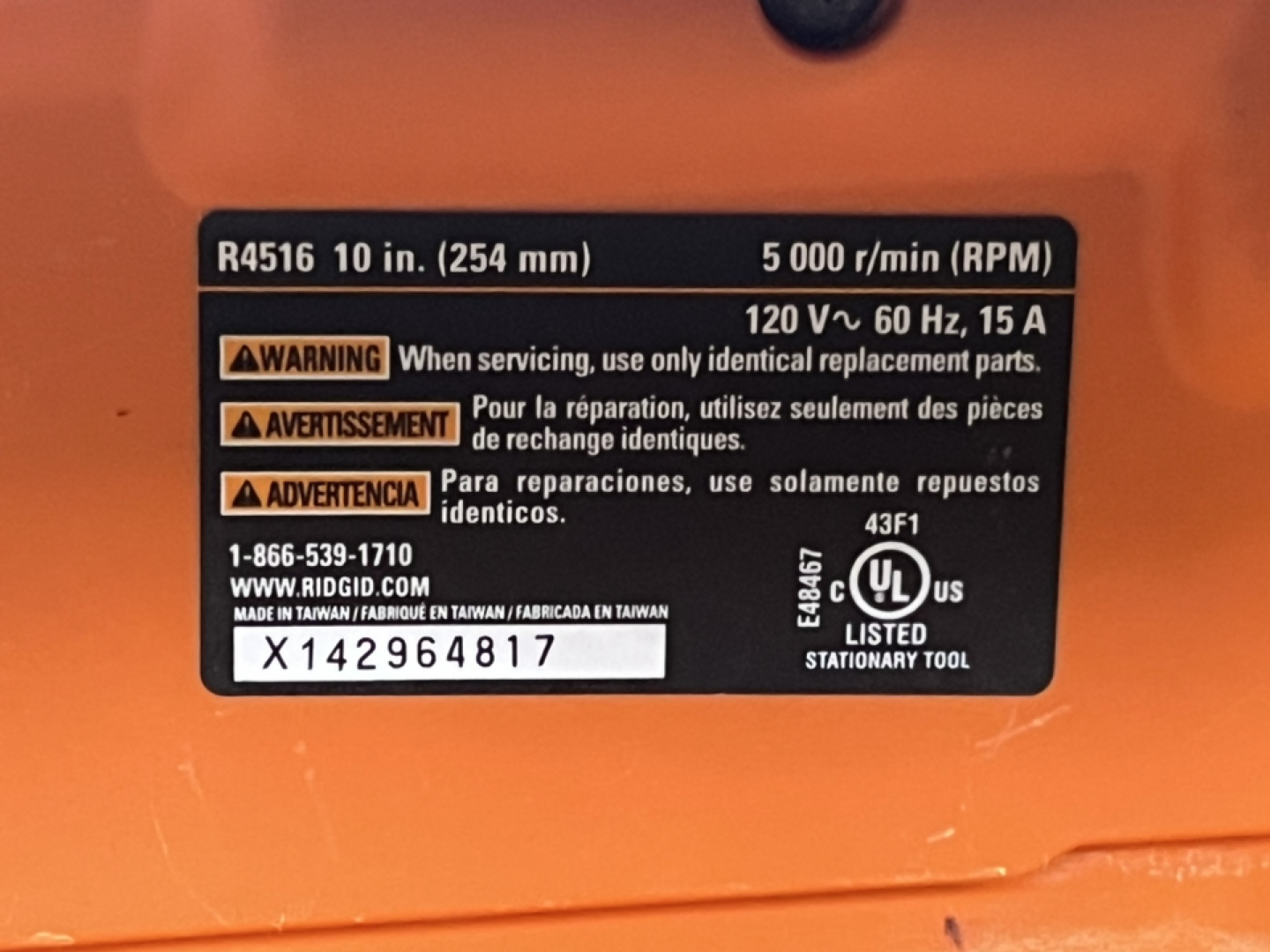 RIDGID 10 in. Portable Table Saw