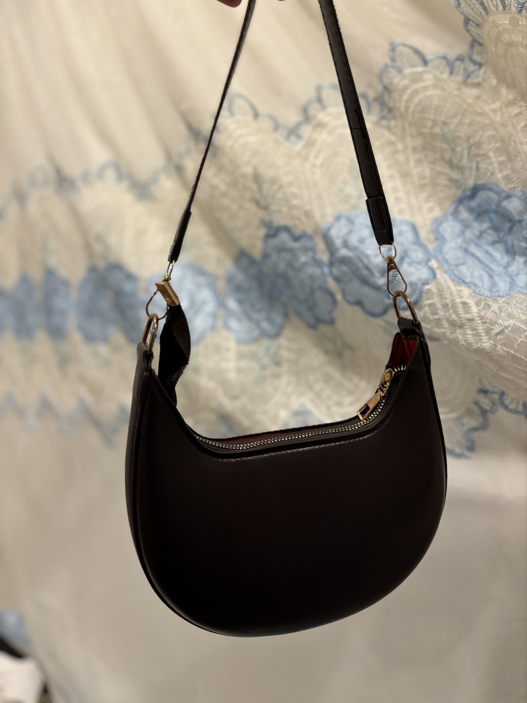 Dark Brown Half-Moon Handbag