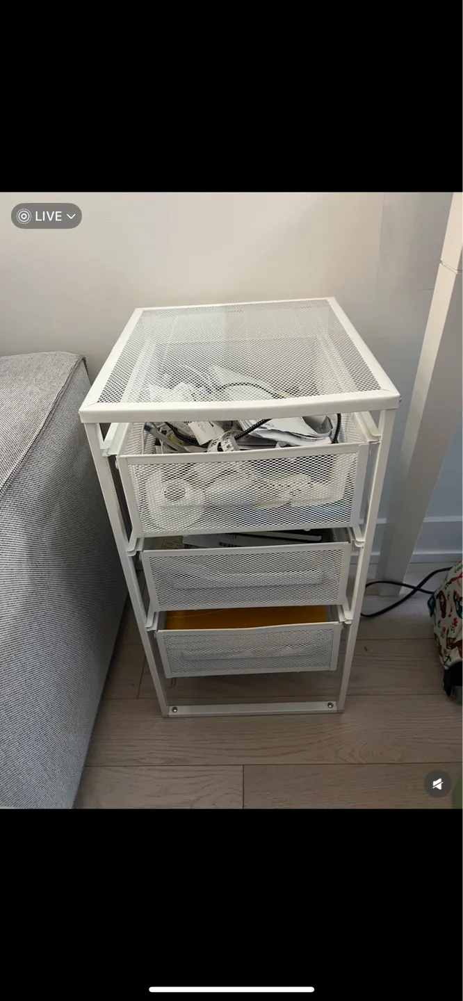 White Metal 3-Drawer Organizer thumbnail
