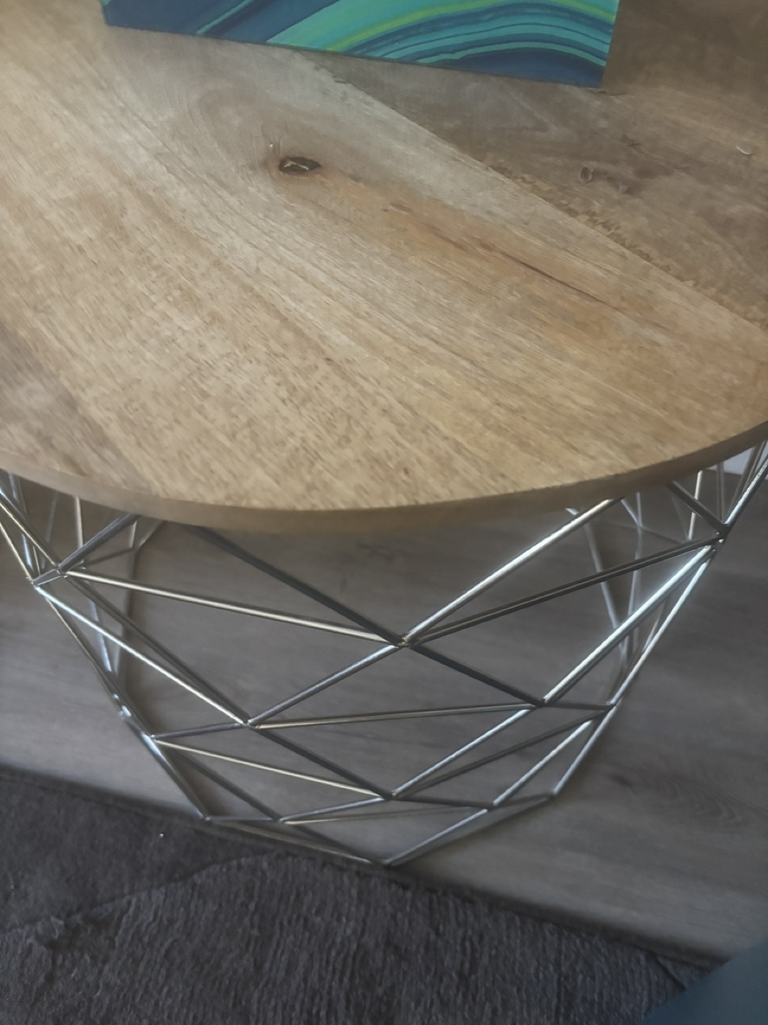 Modern Wooden and Metal Accent Table - photo 2
