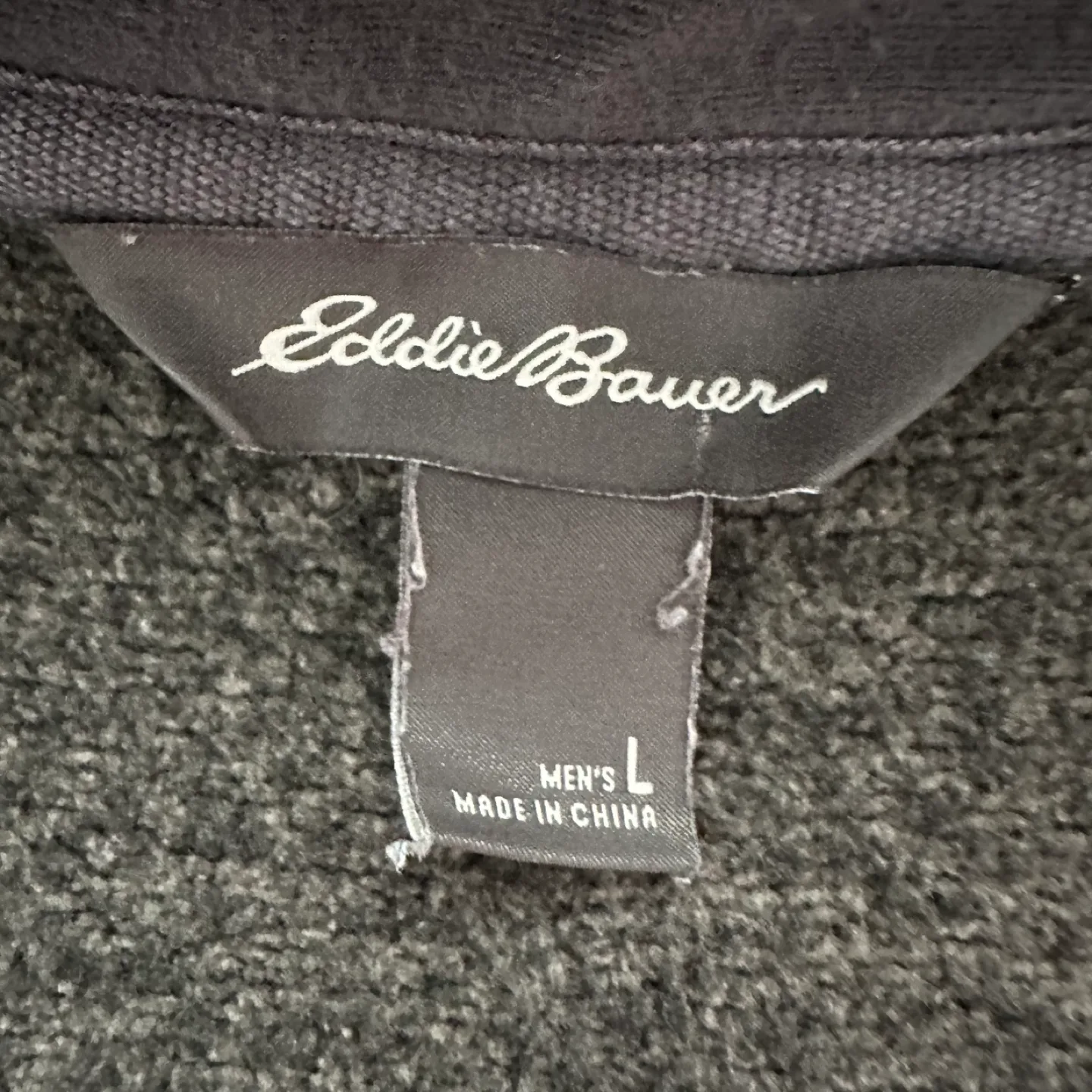 Eddie Bauer Men's Grey 1/4 Zip Fleece Pullover Size Large image indicator(8)
