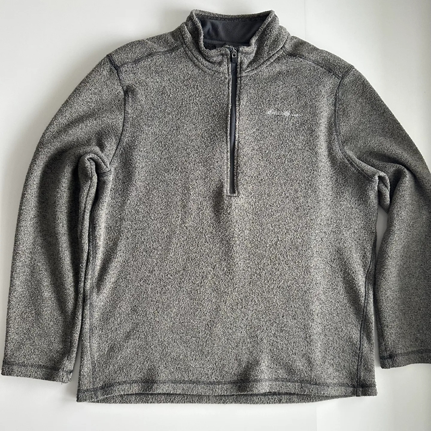 Eddie Bauer Men's Grey 1/4 Zip Fleece Pullover Size Large image indicator(3)
