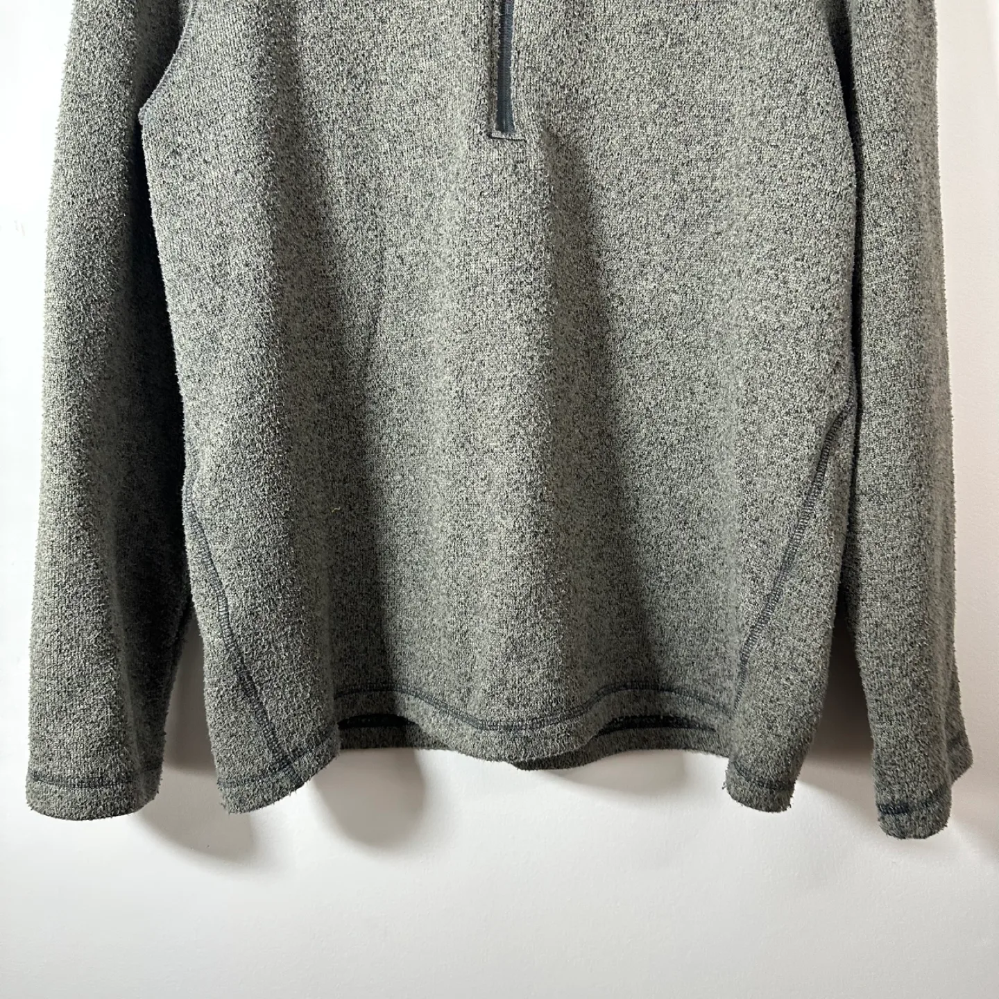 Eddie Bauer Men's Grey 1/4 Zip Fleece Pullover Size Large image indicator(10)