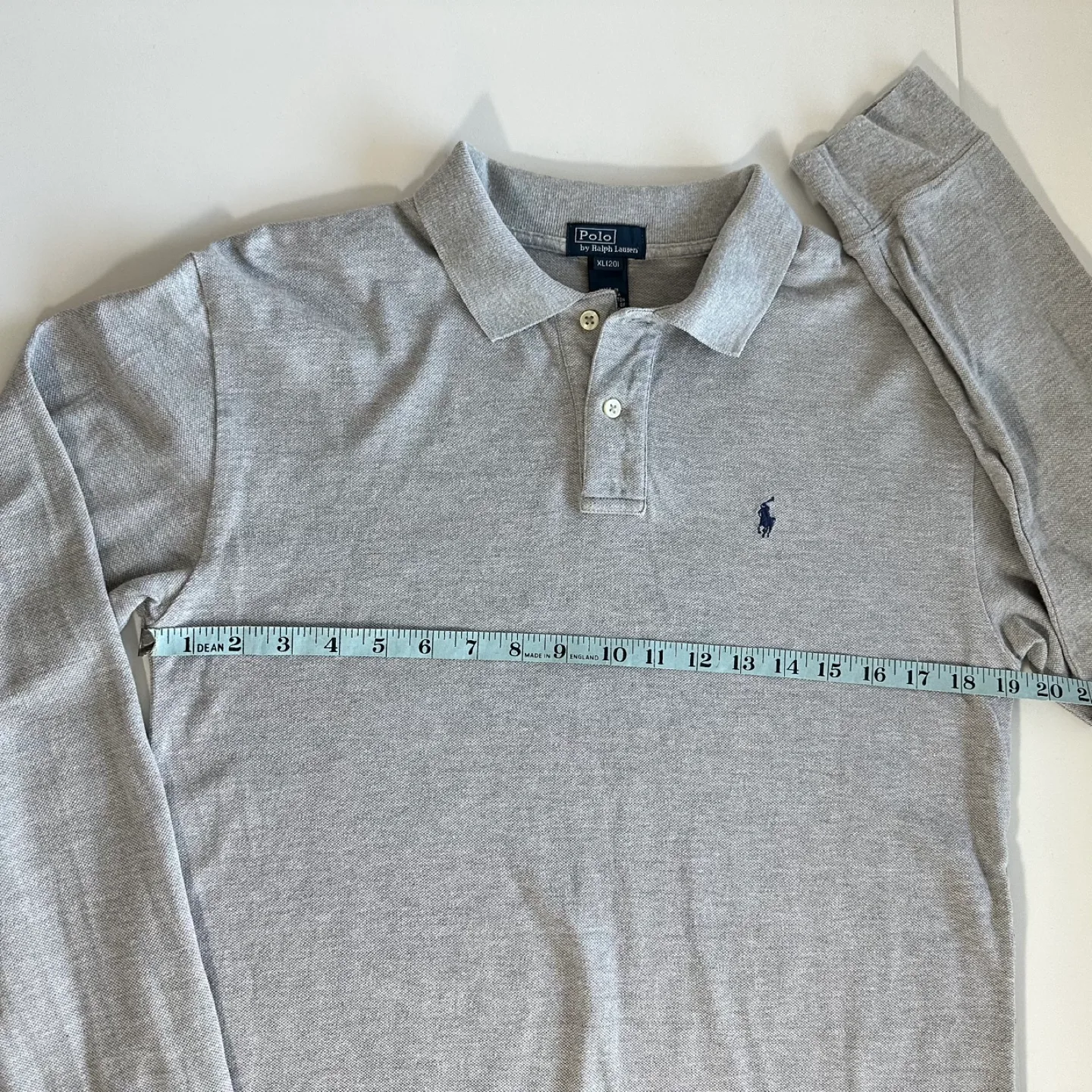 Polo by Ralph Lauren Preppy Youth Long Sleeve Grey Polo Shirt XL image indicator(4)