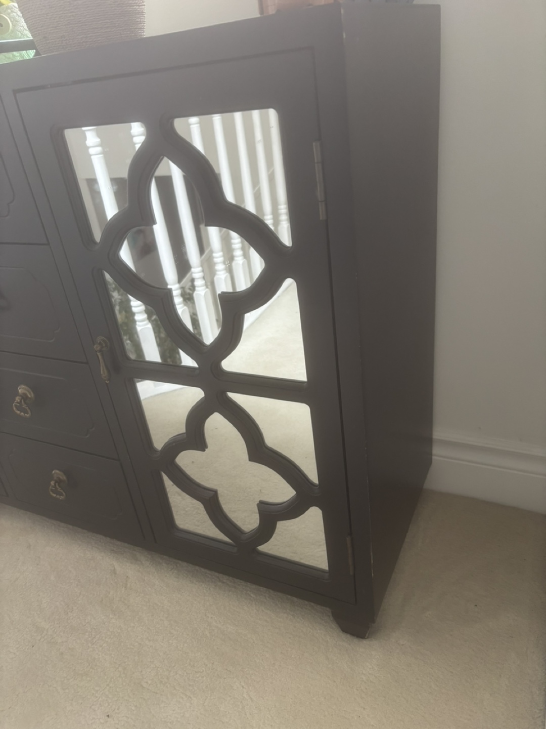Dark brown mirrored cabinet with four drawers - photo 2