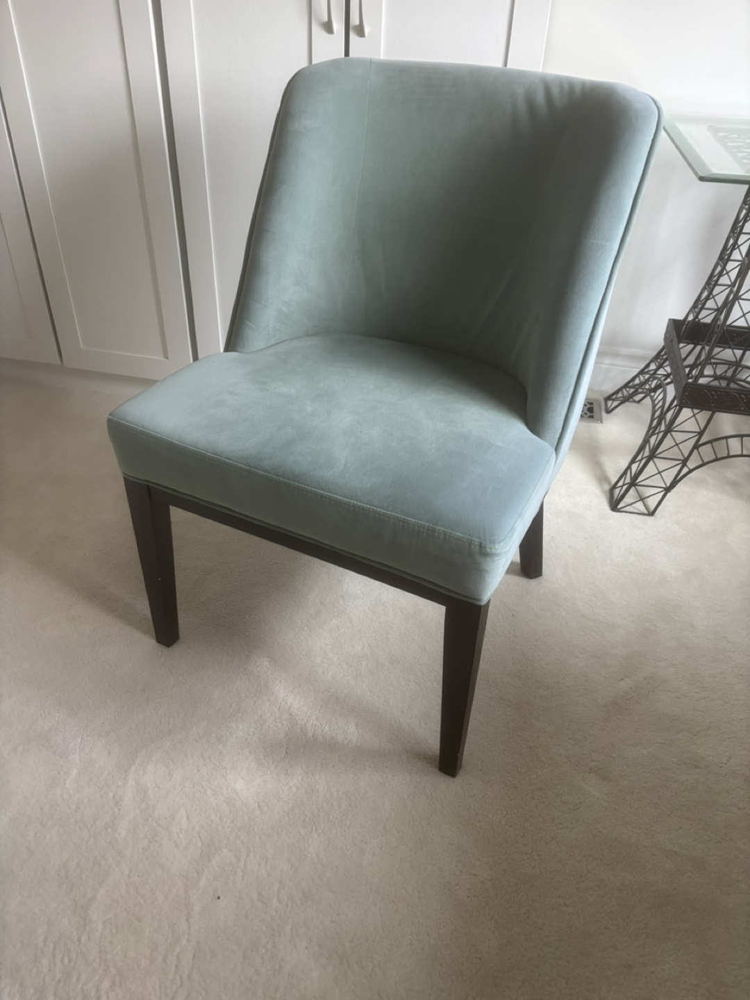 Elegant Teal Velvet Accent Chair