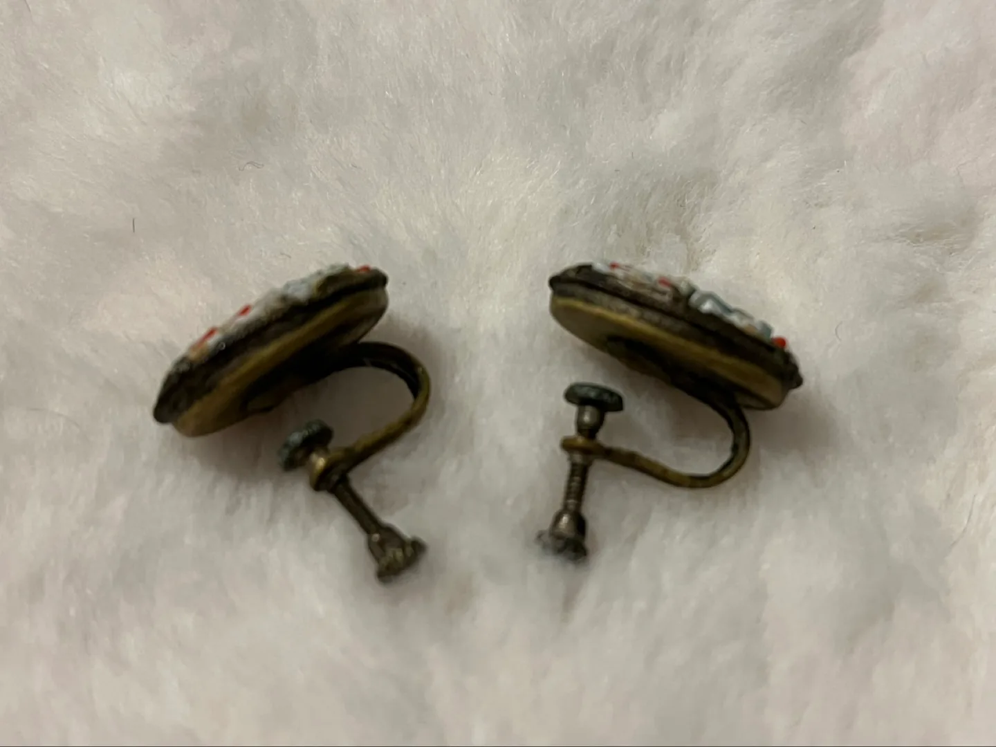 2 Italian Vintage Micro-Mosaic Brooch Pins & Earrings image indicator(10)