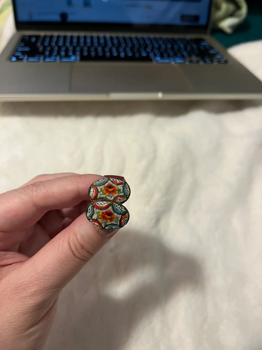 2 Italian Vintage Micro-Mosaic Brooch Pins & Earrings image indicator(9)