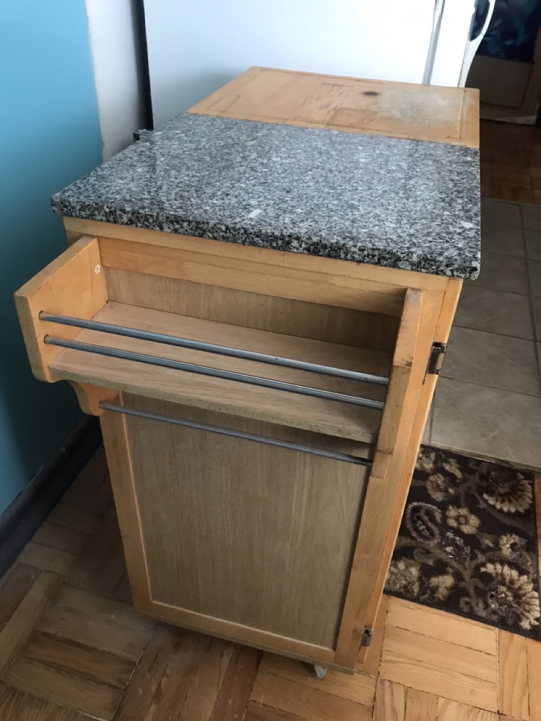 Kitchen Island Cart with Granite Top - photo 2