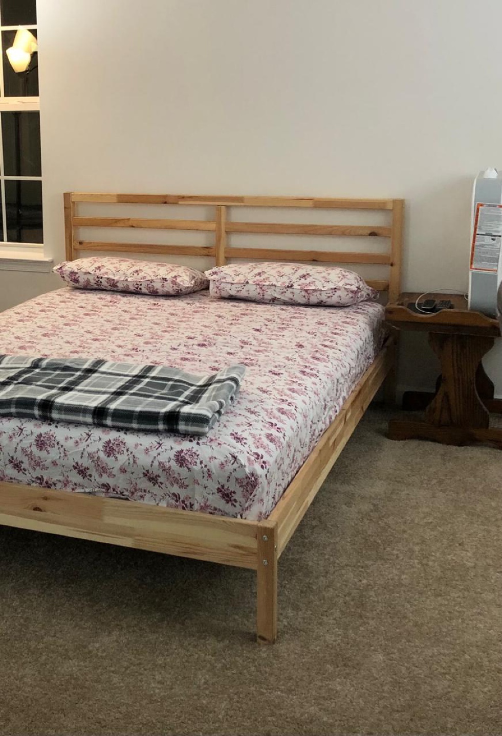 IKEA Queen Bed Frame with Queen Mattress - photo 2