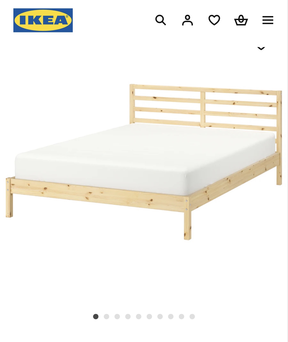 IKEA Queen Bed Frame with Queen Mattress - photo 4