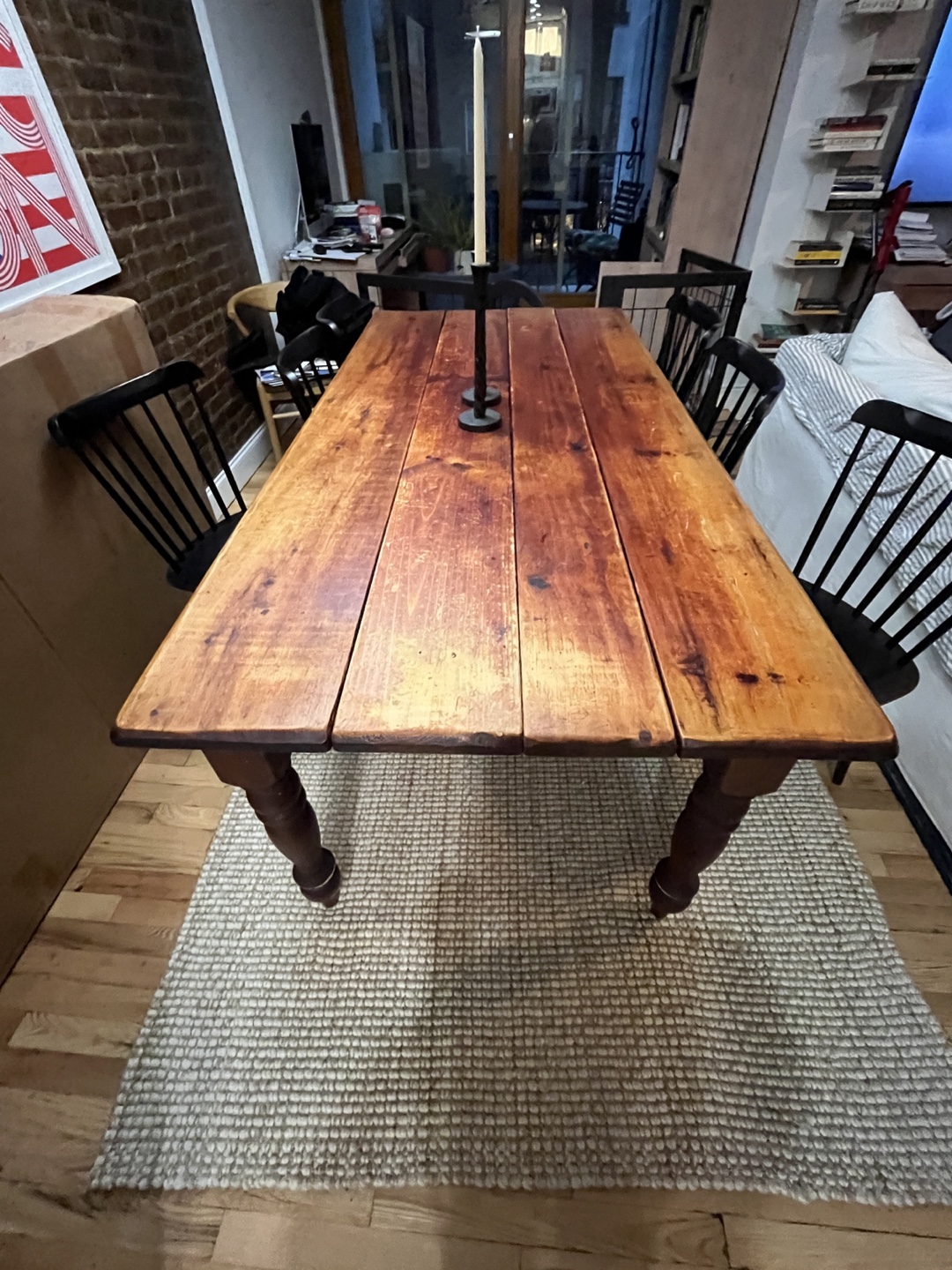 Farmhouse Style Wooden Dining Table