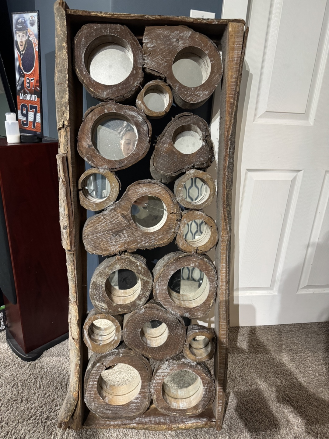 Rustic Log Mirror
