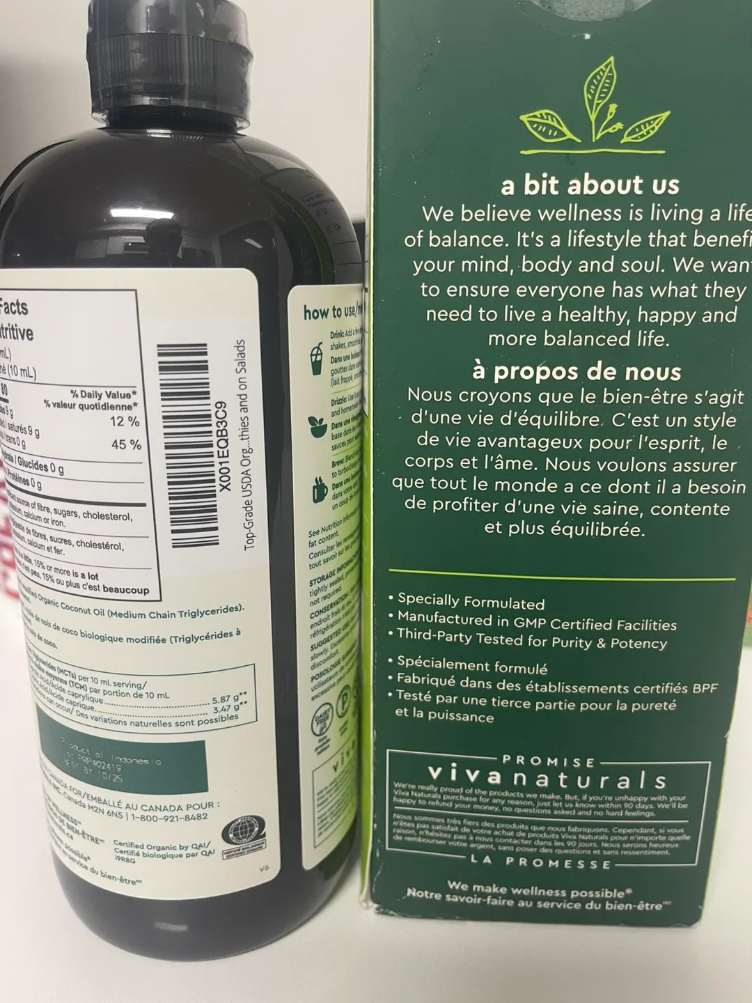 Viva Naturals Organic MCT Oil 32 Fl Oz 946ml image indicator(2)