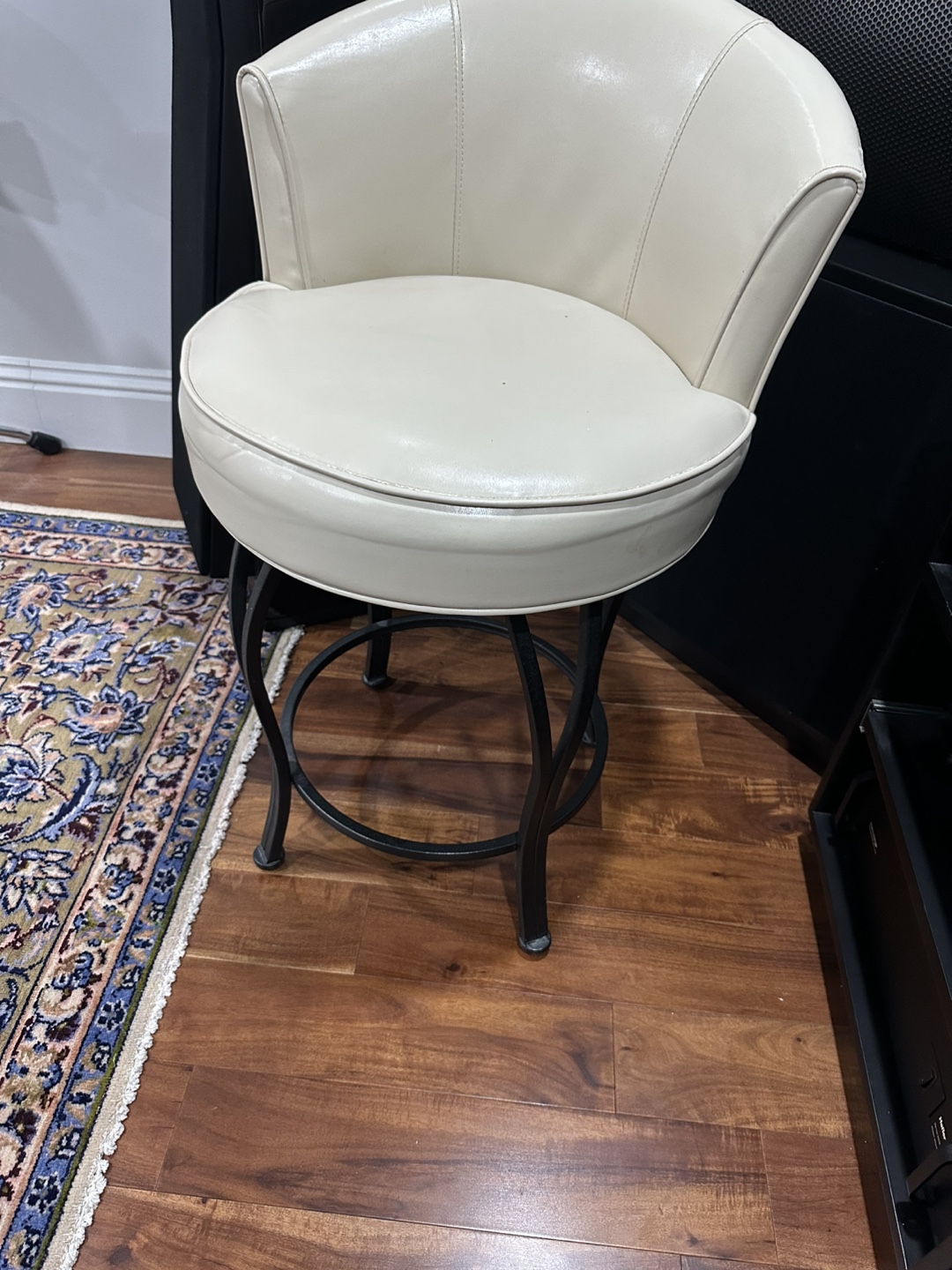 Off-White Leather Bar Stool - photo 2