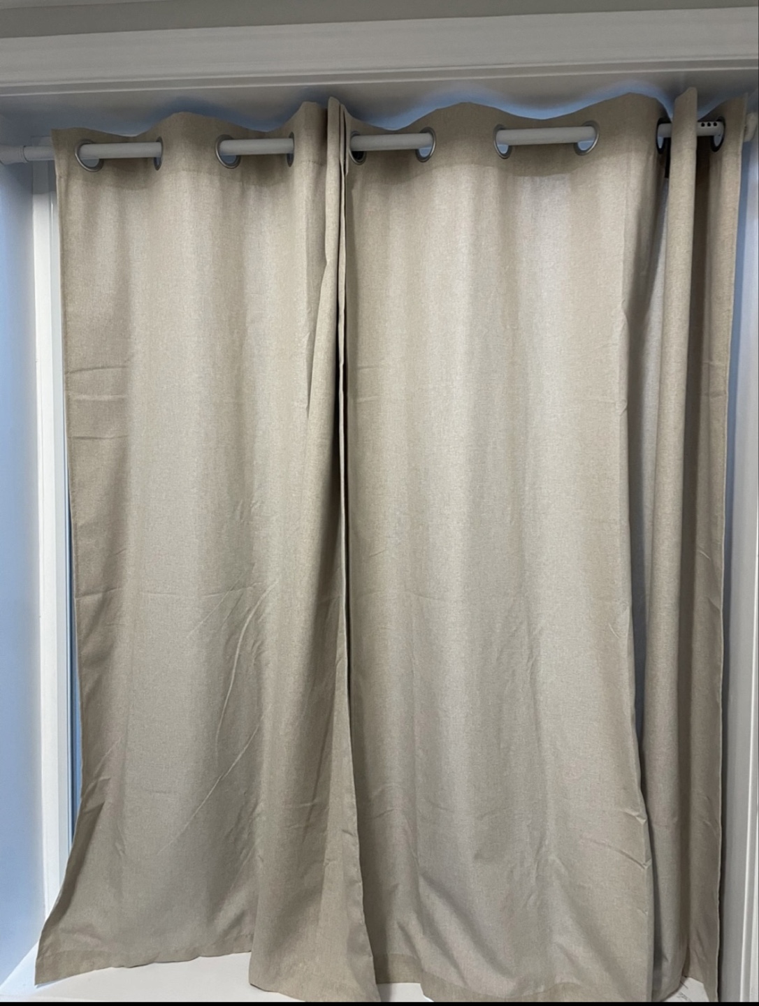 (Urgent)Light Beige Grommet Curtains