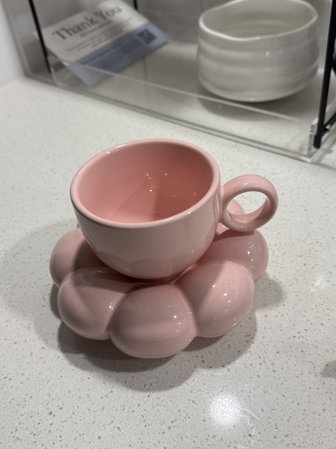Pink Flower Shaped Cup and Saucer Set