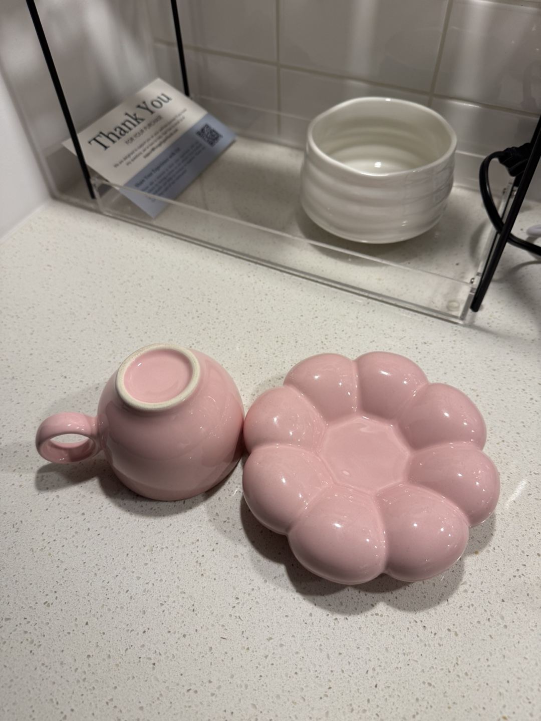 Pink Flower Shaped Cup and Saucer Set - photo 3